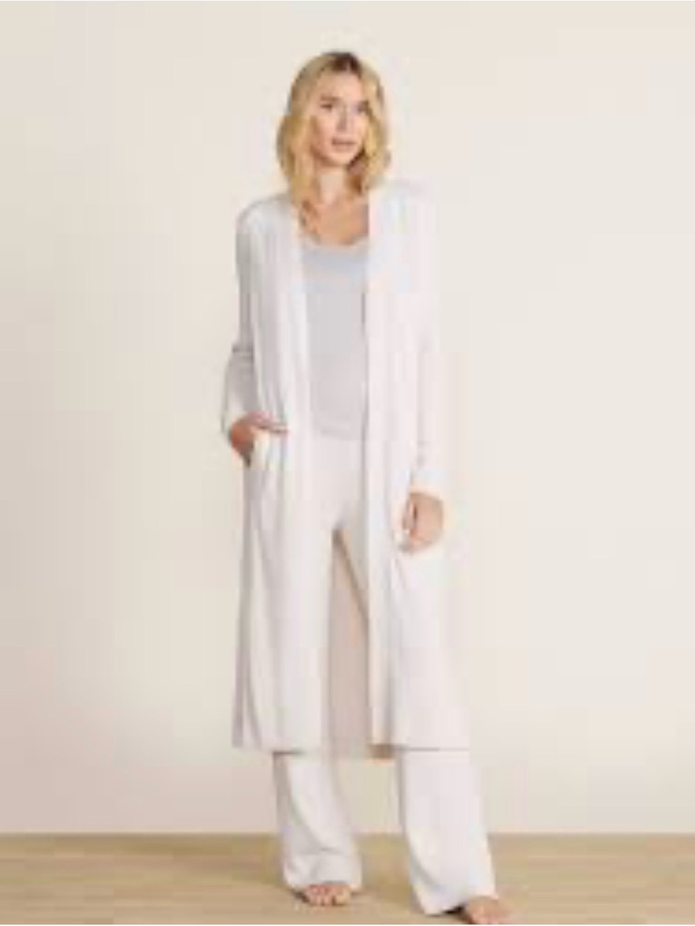 Barefoot Dreams Cozy Chic Ultra Lite Everything Cardigan Open Front Small Pearl